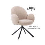 Tower Living Eetkamerstoel Imola Swivel Met Stof Ascot 12 Beige