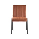 eetkamerstoel matz cognac microvezel zwart metaal 50x60x86 cm voorkant.jpg