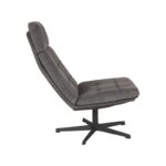 LABEL51 Draaifauteuil Alvar 53x57x83 Cm Antraciet Cosmo Zijkant v2