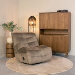 LABEL51 Relaxfauteuil Take It Easy 84x104x94 Cm Stof Naturel Touch Sfeerfoto 2